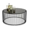 2019 modern simple stainless steel round wrought iron glass tea table