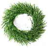 Wholesale wedding home Christmas decoration step by step green grass ring artificial wreath plastic wreath