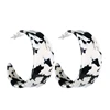 Mottled Hoop Real Tortoise Shell Earrings Acrylic Resin Drop Dangle Earring Bohemian Statement Stud Earrings for Women Girl