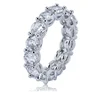 hiphop zircon sterling cz round shape band jewelry crystal ring