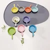 Cute color bamboo fiber single handle mini plate bamboo dishes and plates