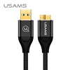 USAMS SJ273 new style Hard disk data plug protector de cable USB 3.0 data line cable for Woven Hard Drive