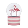 Resin Two Pink Flamingo Snow Globe for Tropical Festive Gift