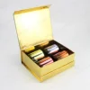 Colorful electroplated 4 glass candle jar set with magnetic paper gift box with compartment for sale