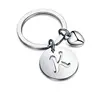 Charm Keychain 26 Initial Letter Alphabet Key Ring A-Z Initial English Charm Stainless Steel Initial Keychain