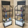 Home supermarket steel small shelf convenient store shelf with umbrella strap hook rack,display snack rack