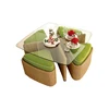 Glass top save place garden dining table and chairs