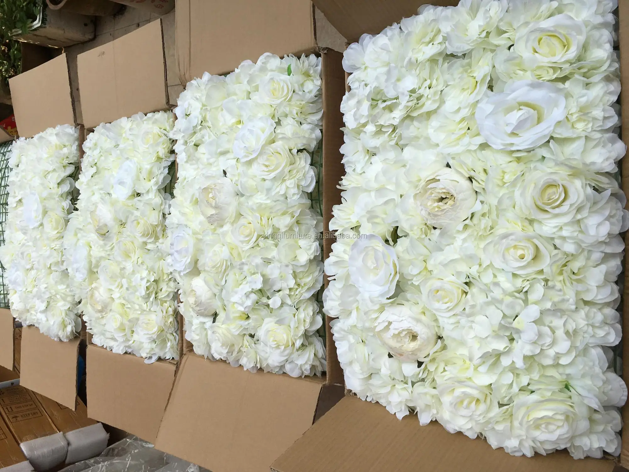 Decorative Artificial Flower Wall Pieces For Wedding Stage Decoration
