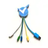 Hot Product PVC Customized USB Cable Multi Ports All in One Micro USB Data Charging Cable Branding Mini USB C Flat Phone Cable