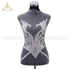 DRA-210 Silver crystal garment appliques in rhinestone bodice applique dress patches
