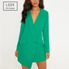 High fashion new design green crepe blazer dress work blazer dress women
