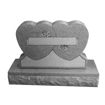 High Polished Double Heart Black Granite Headstones - Buy Black Granite ...