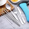 Leatch Stainless steel tableware, portable stainless steel tableware group.Knives, forks, spoons, chopsticks, straws