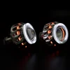2.0 Inch Bi Xenon Projector Lens With Fire Wheel Shrouds Mask Dual CCFL Angel Eyes Halo Ring HI/lO Beam Headlight Retrofit