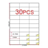 Custom printing A4 label 70mm*29.7mm 30 up per sheet A4 letter stickers for laser/inkjet printer