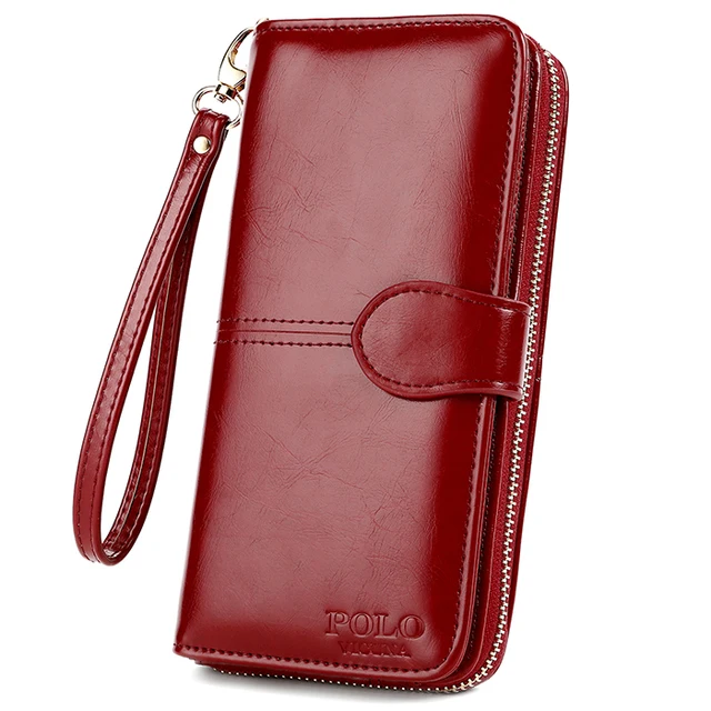 Novo POLO Chegada VICUNA Phone Carteira Longa com Z&iacute;per Da Bolsa Da Moeda Titular do Cart&atilde;o de PU Carteira de Couro da Mulher