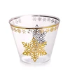 Ready to ship wholesale gold rim wine glass 9oz disposable plastic cups