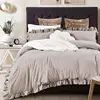 Vintage Washed Cotton Duvet Cover Bedding Set Taupe More Grey King Size-Shabby Ruffle