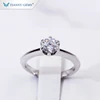 Tianyu jewelry china manufacturer 0.5 1.0 carat diamond price 925 silver gold plated moissanite solitaire ring