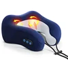 Multi-functional rechargeable neck and shoulder U type electric heated vibration kneading massage pillow