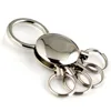 4 loops circle snap fastener waist hanged detachable key chain key holder zinc alloy nickel plating lock metal hard keychains