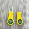 Factory wholesale cheap retractable golf divot repair fork with ball marker press button open and close