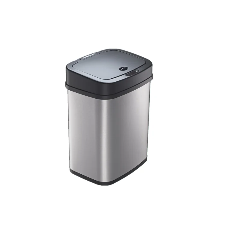 
NINESTARS sauqre stainless steel fancy electronic sensor dustbin household infrared wastebin 