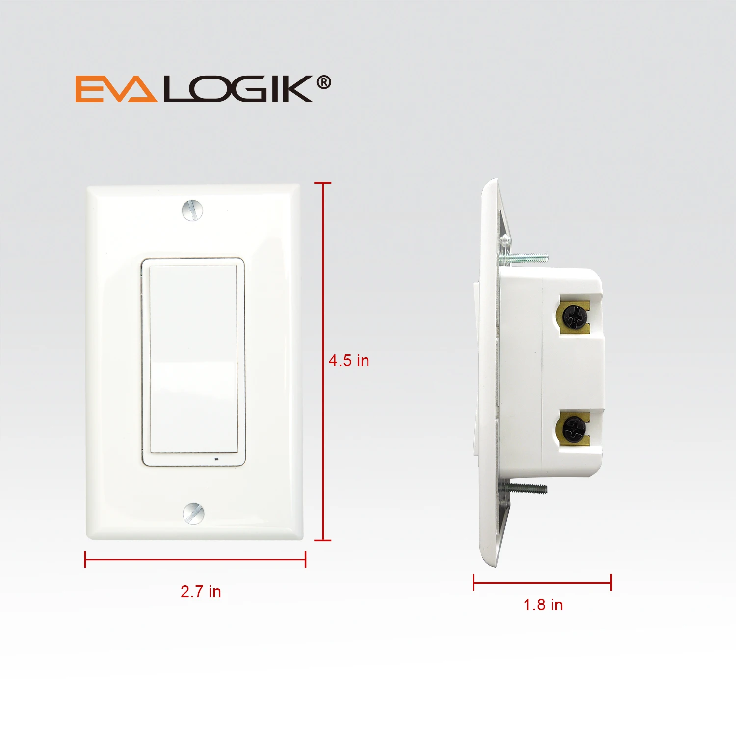 EVA LOGIK US Standard 908.42Mhz Smart Wireless Remote Z-Wave Wall Light Switch