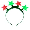 New Design Plastic Star Shape Bulbs Red &Green Lighting Up Headband