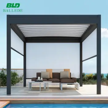 Sunroof Roller Shutters Leisure Garden Aluminum Louvre Roof Pergola