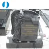 Xiamen Cheap Black Granite Stone Style Memorial Weep Angel Headstone