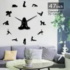 Yoga Poses DIY Giant Wall Clock Find Your Balance Meditation Wall Art Home Decor Modern Large Wall Clock Watch Mindfulness Gift