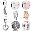 100% 925 Sterling Silver Fashion New Bubble Beaded Pink Daisies Rose Gold Isolation Bead Pink Zircon Safety Clip DIY Brace