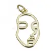 brass jewelry findings manufacturing bulk wholesale facial face charm pendant for jewelry making