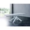 Modern extendable porcelain and glass dining table pull out dining room tables