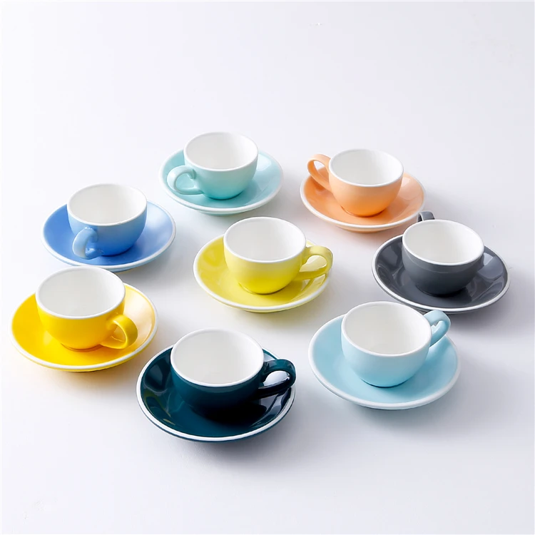 Cafe drinkware classic latte espresso coffee fine porcelain cup saucer ...