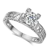 Classic Jewelry Eiffel Tower Design Excellent Cubic Zirconia CZ Diamond Eternity Wedding Rings Anniversary Gift R139 R336