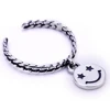 Smiling Face Emoji Expression 925 Sterling Silver Ring Engagement Wedding Smile Ring For Women Girls Men Boys