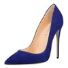 woman shoes new arrivals 2019 blue suede leather ladies stiletto high heels
