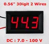 DC 7-100V 0.56" Digital Voltage car meter Voltmeter Two Wires red for the car / battery car / motorcycle battery voltage