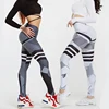 Spandex / Polyester fitness&yoga wear set tights wowens leggings and sexy sports bra