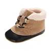 Infant Baby Girl Winter Plus Velvet Warm Booties Shoes Lace-up