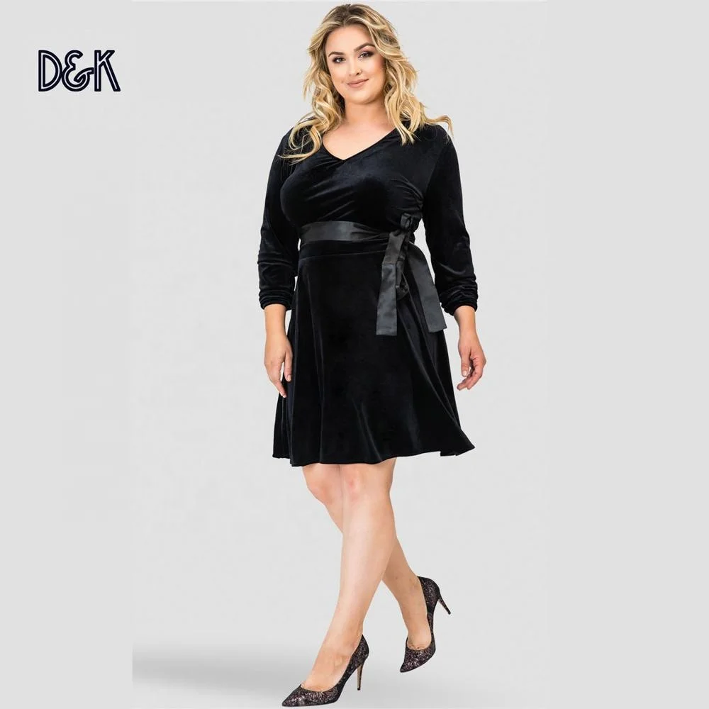 plus size long sleeve mini dress
