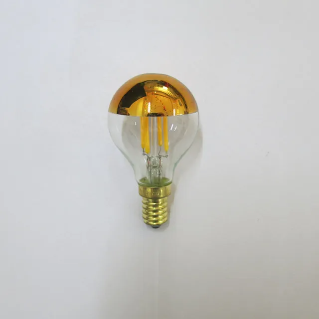 Hotel decoration G45 E14S 1/3 top gold-plated globe filament led lamp bulb