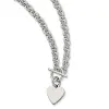 2019 Charm Jewelry Stainless Steel Polished Heart Toggle Necklace for Man or Women