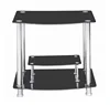wholesale cheap glass and stainless tube legs durable TV table for living room