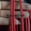 A211 REAL BESTXY 5m/lot 4*3mm red flat cord leather for bracelets making lichee pattern leather cords for jewelry DIY Flat