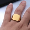 XULIN Titanium 3 Color Fine polished Square Fashion hero Steel Gold Rings for men Jewelry