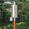 Vintage style garden torch stainless steel oil lamp with bamboo wood compressed pole SST-005W-132