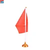 Custom promotional cheap meeting table polyester desk flag with stands